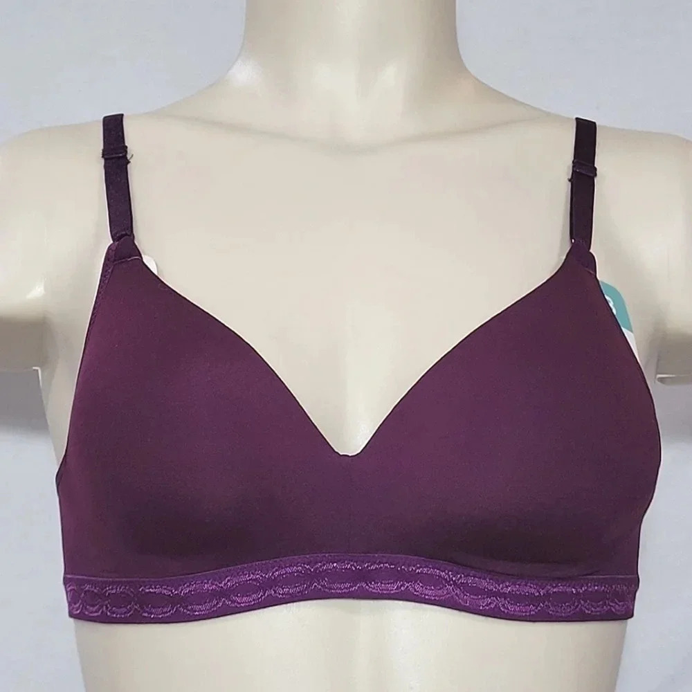 34B Simply Perfect RM1691T by Warner's Super‎ Soft Wire Free Bra Plumberry